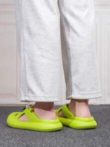 Mujer Chanclas con diseño de oso de dibujos animados con diseño de abertura EVA miedoso - Verde - Ver 4