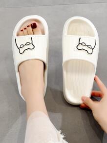 Women Cartoon Bear Slides, Plastic Fashion Slides,Beach Outfits,Slippers Women - White - View 2