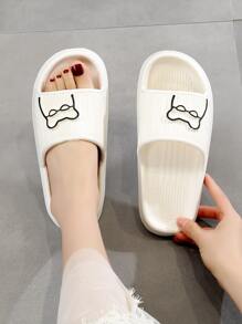 Women Cartoon Bear Slides, Plastic Fashion Slides,Beach Outfits,Slippers Women - White - View 6