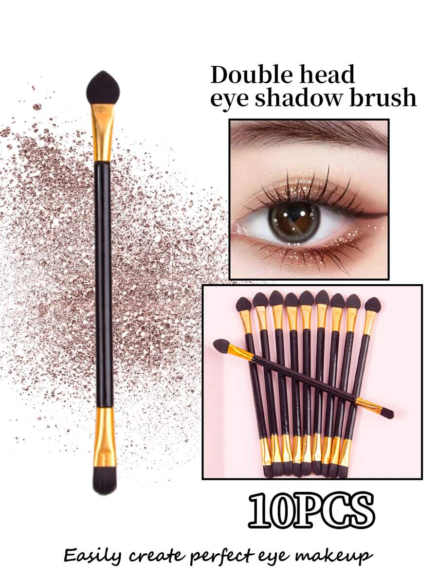 10入組雙頭眼影刷 - 黑色 - 查看 1