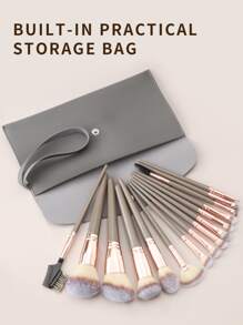 Bộ 15 cọ trang điểm kèm túi đựng, dùng để tán kem nền, má hồng, che khuyết điểm, phấn mắt, kèm túi đựng đồ trang điểm khi đi du lịch, rượu sâm panh, bộ cọ, bộ cọ trang điểm, bộ cọ trang điểm, bộ trang điểm hoàn chỉnh, bộ cọ trang điểm, bộ trang điểm hoàn chỉnh, bộ cọ, bộ cọ trang điểm, bộ quà tặng trang điểm, bộ - màu nâu - Xem 2