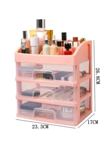 多功能化妆品收纳盒，三层抽屉多格化妆品整理架，香水收纳架，眼影盘展示架，指甲油收纳盒，梳妆台、浴室、化妆台桌面收纳盒，珠宝盒，化妆刷收纳袋，化妆刷架，香水收纳盒，化妆包，女士礼物，圣诞礼物，女士送礼佳品