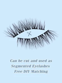 Homaylash 5對充分假睫毛眼尾拉長12mm透明帶自然纖長貓眼假睫毛 - 黑色 - 查看 3