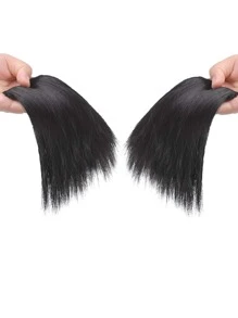 Wig Piece To Increase Hair Volume High Cranial Top Head Of Hair Filler Real Hair Pad Hair Piece Female Both Sides Thickening Pad Hair Root Fluffy Gods - Black - View 7