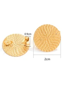 10 cái / bộ đế bông tai tròn DIY - Vàng - Xem 4