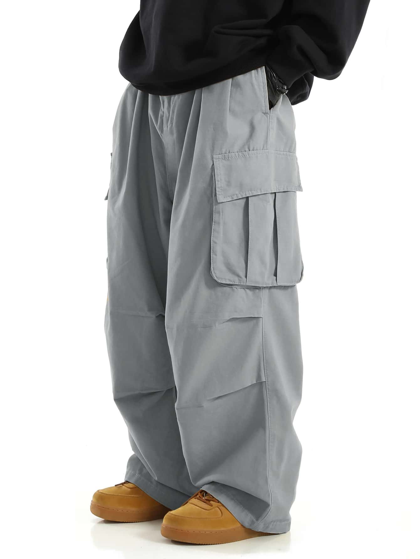 Manfinity EMRG Men Flap Pocket Side Drawstring Waist Oversize  