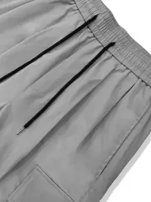 Manfinity EMRG Pantalon Cargo Pour Homme Avec Poche À Rabat Et Cordon De Serrage À Taille Oversize