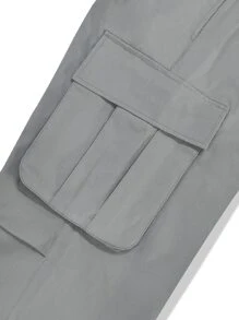 Manfinity EMRG Pantalon Cargo Pour Homme Avec Poche À Rabat Et Cordon De Serrage À Taille Oversize