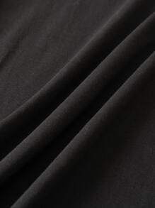 INAWLY Camiseta luna con con estampado de mariposa - Negro - Ver 3