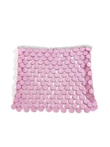 Disc Decor Waist Skirt - Pink - View 3
