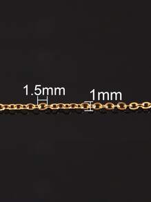 10 Stück 40+5cm Edelstahlketten Halskette gold- und silberfarben, Gliederketten für DIY Schmuckherstellung Zubehör - Goldgelb - Übersicht 3
