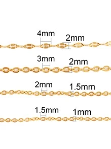 10 Stück 40+5cm Edelstahlketten Halskette gold- und silberfarben, Gliederketten für DIY Schmuckherstellung Zubehör - Goldgelb - Übersicht 6