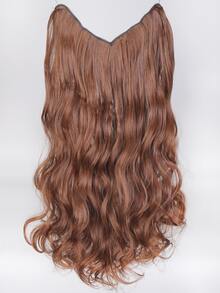 Long Curly Synthetic Hair Extension - Light Brown - View 1