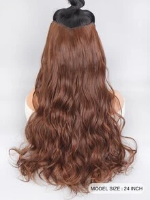 Long Curly Synthetic Hair Extension - Light Brown - View 2