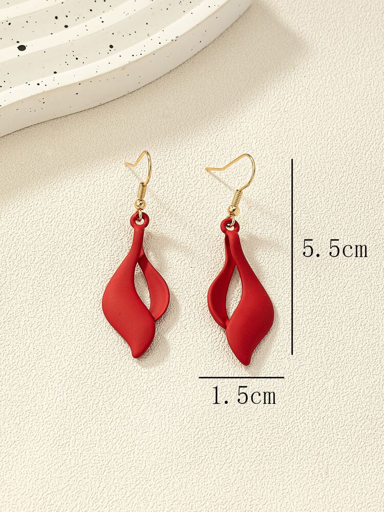 1 Pair Fashionable New Bestselling Spray Paint Flame Design Versatile Hollow Flame Earrings, Personalized Exaggerated Jewelry