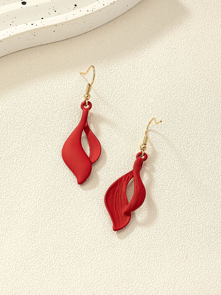 1 Pair Fashionable New Bestselling Spray Paint Flame Design Versatile Hollow Flame Earrings, Personalized Exaggerated Jewelry