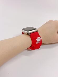 兔子印花大腸髮圈錶帶適用於Apple Watch - 彩色 - 查看 4