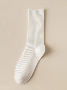 素色中筒襪