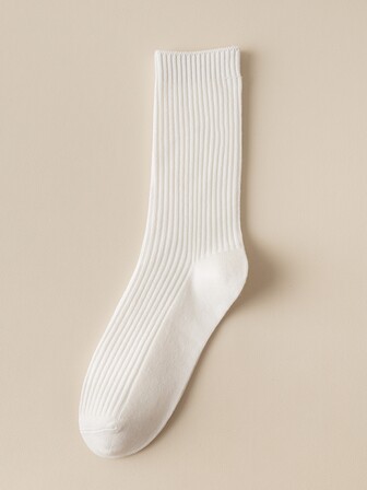 素色中筒襪