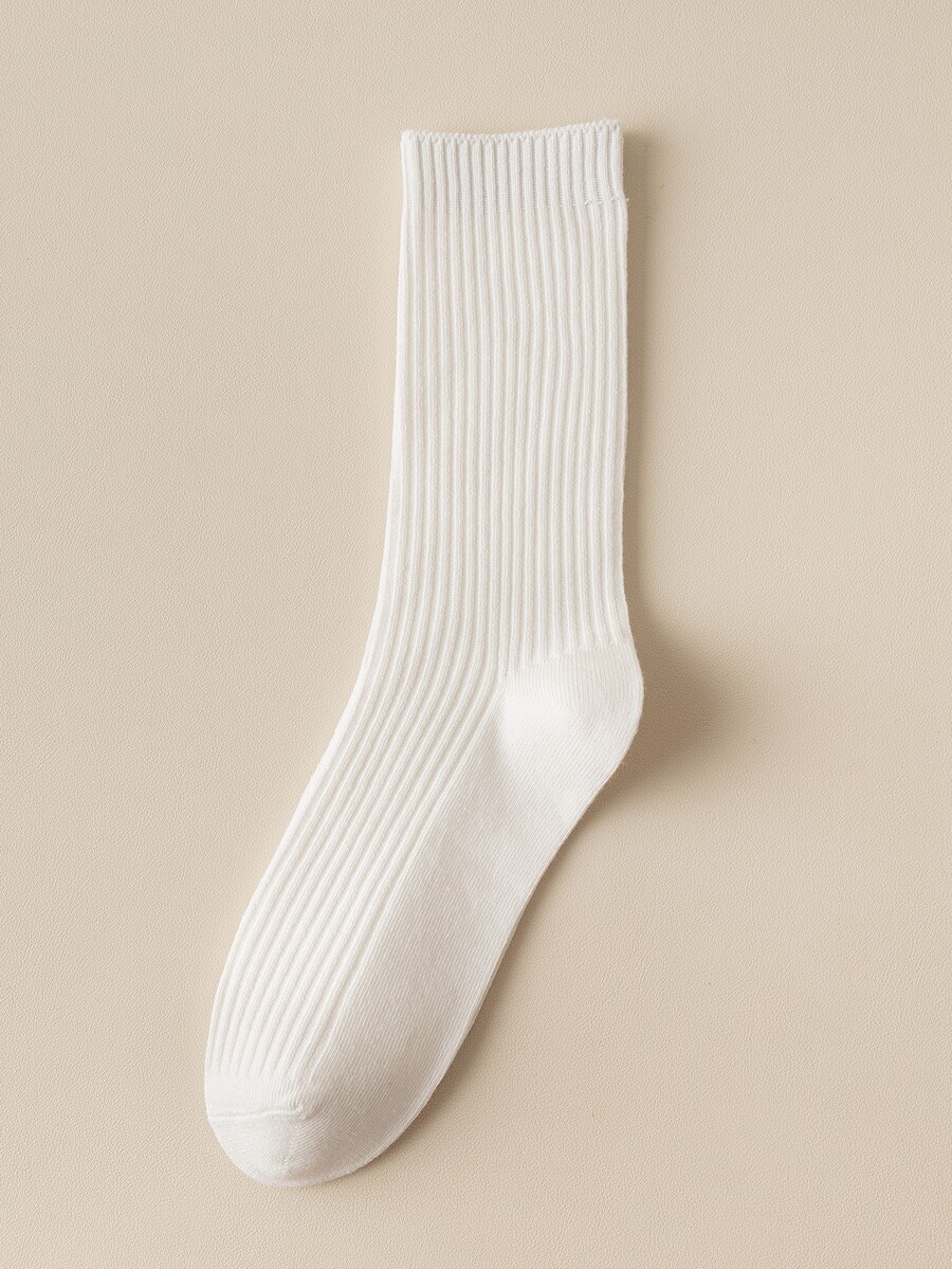 素色中筒襪
