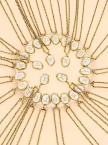 1入組字母細節吊墜項鍊