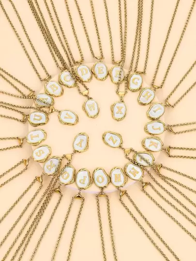 1入組字母細節吊墜項鍊