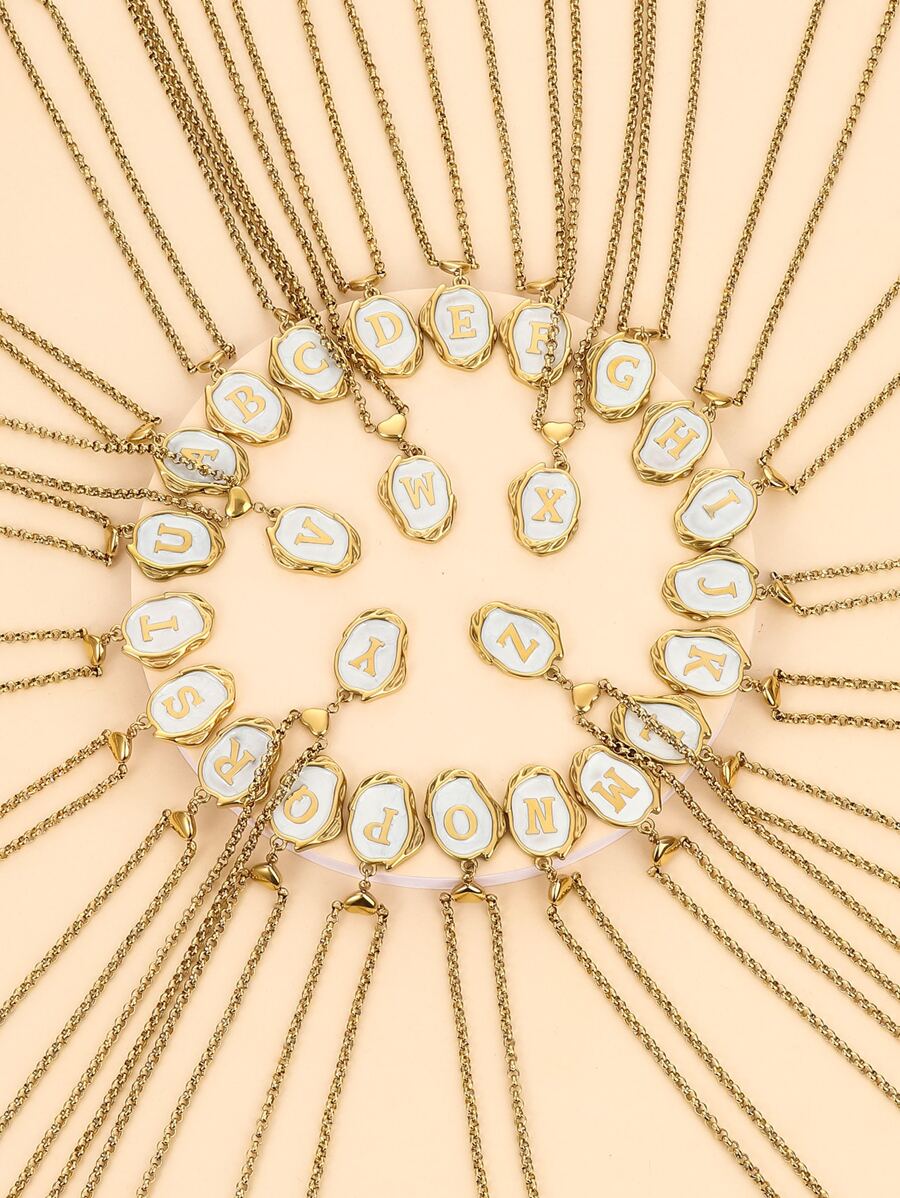 1入組字母細節吊墜項鍊