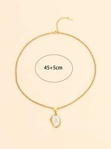 1入組字母細節吊墜項鍊