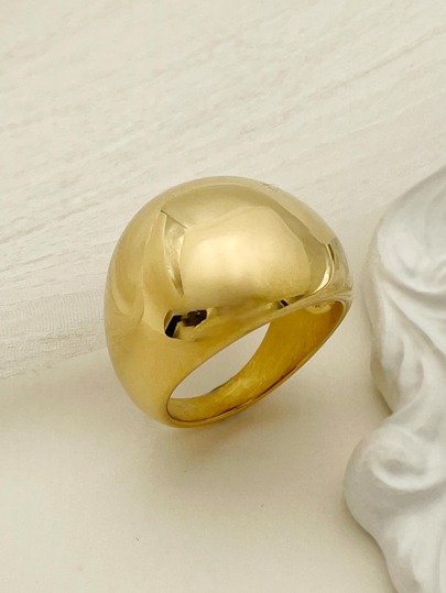 Mazuer 1pc Women's Vintage Inspired Stainless Steel Eye-Shaped Ring, Unique Fashion Design Gift Idea For Party, Holiday, Graduation, Travel