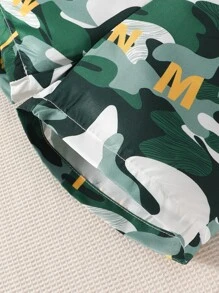 Baby Boy Cartoon And Camo Print Tee & Shorts - Green - View 5