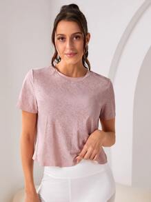 Easithlete Wrap Back Sports Tee - Pink - View 2