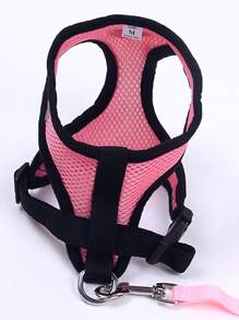 1pc Mesh Pet Harness & 1pc Leash - Pink - View 3