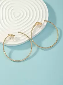 2入組/套時尚極簡耳夾適合女士適用於日常生活 - 金黃色 - 查看 3