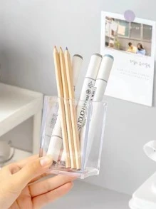 1入組透明儲物盒家用簡易塑料桌面儲物盒