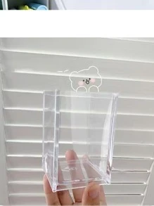 1入組透明儲物盒家用簡易塑料桌面儲物盒