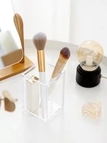 1入組透明儲物盒家用簡易塑料桌面儲物盒