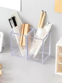 1入組透明儲物盒家用簡易塑料桌面儲物盒