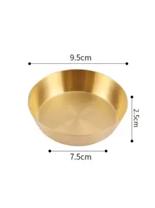 1 件金色不锈钢调味盘/餐盘学校用品、圣诞礼物 - 金色 - 查看 4