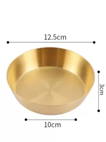 1 件金色不锈钢调味盘/餐盘学校用品、圣诞礼物 - 金色 - 查看 6