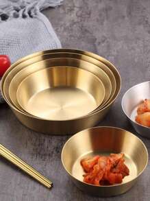 1 件金色不锈钢调味盘/餐盘学校用品、圣诞礼物 - 金色 - 查看 3