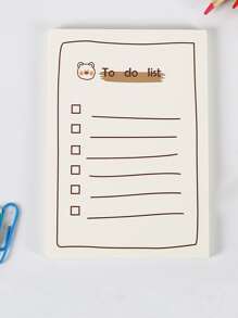 1pc Cartoon Graphic Memo Pad - Orange - View 1