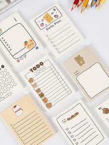 1pc Cartoon Graphic Memo Pad - Orange - View 5