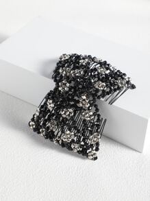 1pc Women Bead Decor Hair Comb Street Combs For Hair Side Comb, School Stuff, Wedding, Hair Accerssories