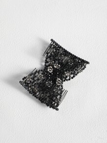 1pc Women Bead Decor Hair Comb Street Combs For Hair Side Comb, School Stuff, Wedding, Hair Accerssories