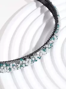 1 Nữ Kim Cương Giả & Ngọc Trai Giả Trang Trí Băng Đô Cao Cấp, Trang Trí Tóc - Nhiều màu - Xem 3