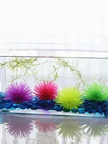 1 pieza de adorno de pecera al azar con diseño de erizo de mar - Multicolor - Ver 4