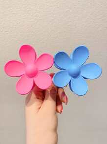 2pcs Clip En Forma De Flor Para El Cabello, Lindo - Multicolor - Ver 1
