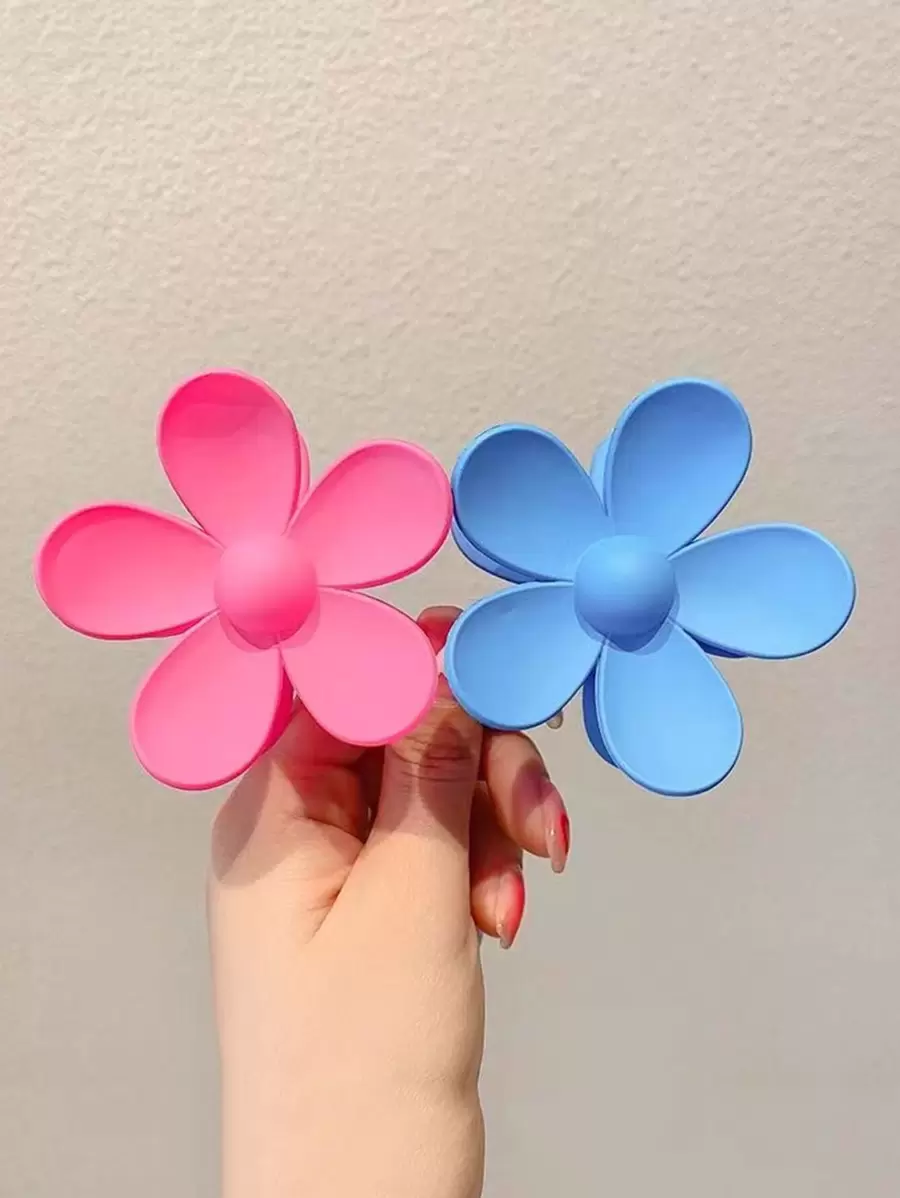 2pcs Clip En Forma De Flor Para El Cabello, Lindo - Multicolor - Ver 1