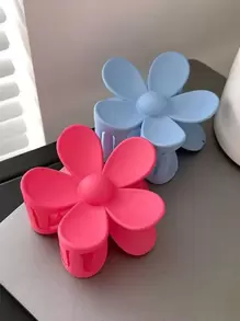 2pcs Clip En Forma De Flor Para El Cabello, Lindo - Multicolor - Ver 2