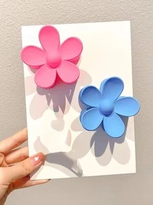 2pcs Clip En Forma De Flor Para El Cabello, Lindo - Multicolor - Ver 3